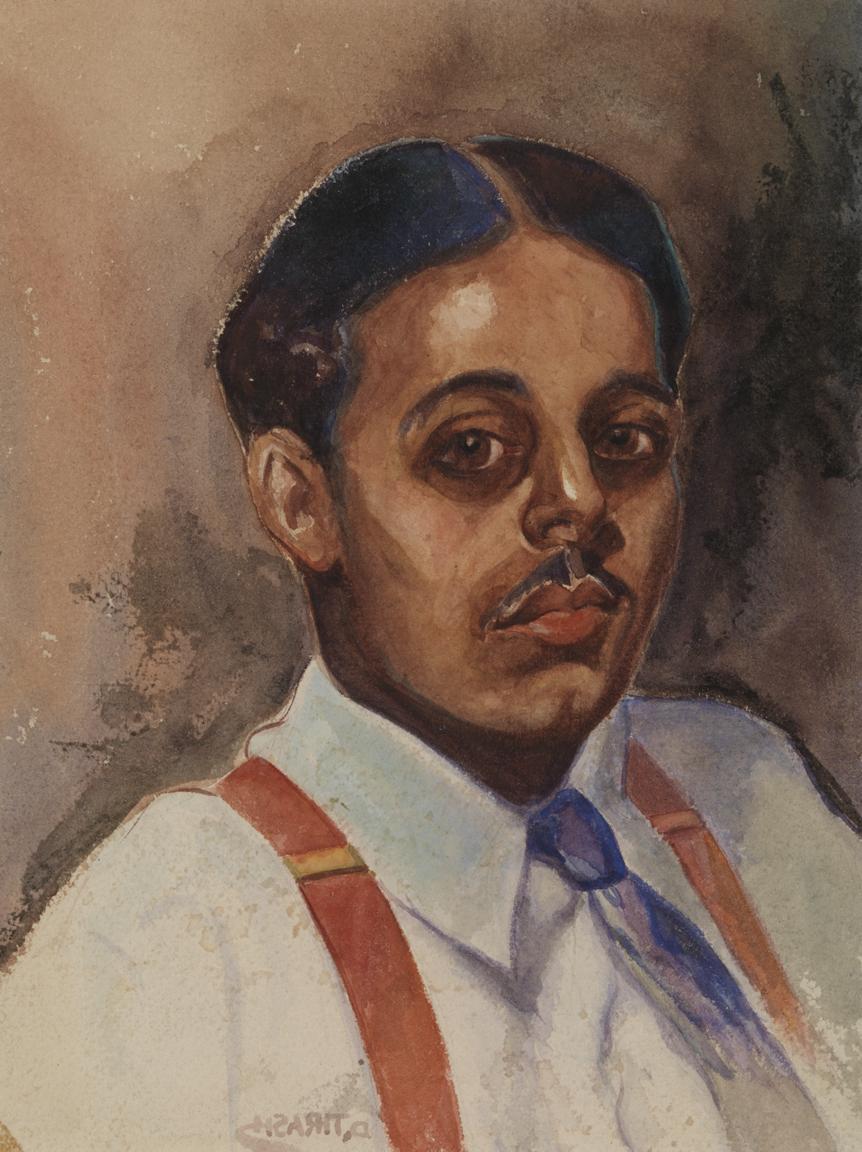 Untitled [Portrait of male with red suspenders]