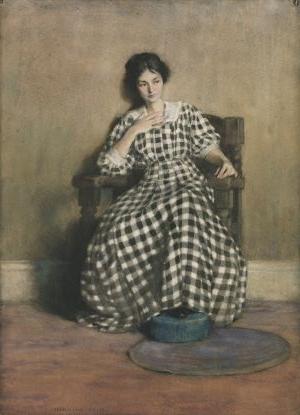 Hilda Belcher (American, 1881–1963),The Checkered Dress (Portrait of O'Keeffe), 1907