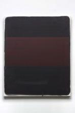 黑键(否). 5)， 2006，黑色石膏和丙烯布面，24 x 20英寸.