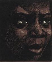Elizabeth Catlett, I am the Negro Woman, 1947, Linocut on paper, 5 1/2 x 5 in., Art by Women Collection, Gift of Linda Lee Alter, 2011.1.172 Art © Catlett Mora Family Trust/Licensed by VAGA, New York, NY