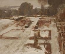 查尔斯·亚当斯·普拉特, 冬天的花园(克罗利花园, 康沃尔郡的), 1904年之后, 布面油画, 20 × 24 in.Charles A .提供. 普拉特二世. 摄影:Joshua Nefsky