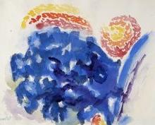 阿尔玛·伍德西·托马斯, 风与花, 1973, 纸上水彩画, 14 1/2 x 18英寸，哈蒙和哈里特·凯利非裔美国人艺术收藏