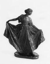 贝茜·波特·沃诺, 跳舞, 1910, Bronze with brown-and-green patina; lost-wax cast possibly in 1913, 12 x 10 5/8 x 4 3/4英寸.——亨利·D. 吉尔平基金，1973年.24