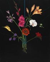 玛丽亚Tomasula, 花束, 2000, 亚麻布油, 48 x 36英寸, 女性艺术收藏, 琳达·李·奥尔特的礼物, 2011.1.96