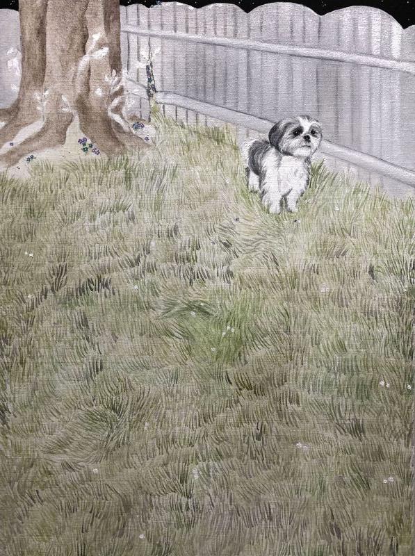 Tania Qurashi(外交部)，“In the Starlit Garden”，Oil & 亚麻布水彩画，18“x24”，2021年