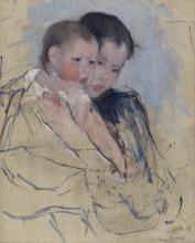Mary Cassatt, "Baby on Mother's Arm" (ca. 1891). 布面油画，25 x 19 &frac34; inches. 彼得·鲍里的遗赠(2003年).15).