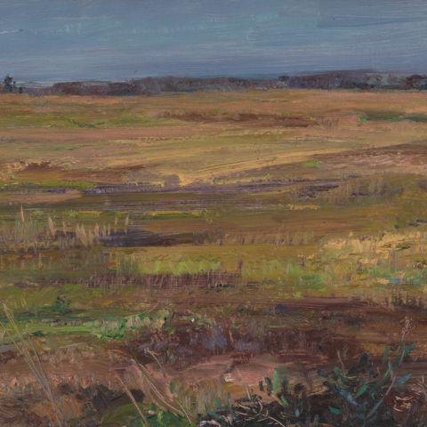 Louis B. Sloan, "Untitled [Field landscape with narrow sky]"